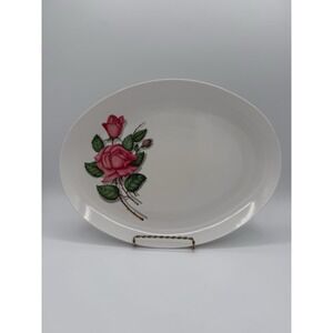 Vintage ROYALON‎ Inc. Melmac 13" Oval Rose  Platter